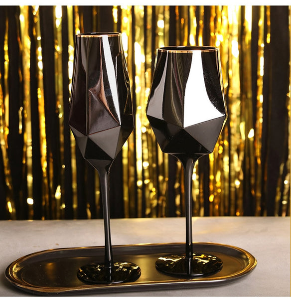 Wine/Champagne Glasses (Black colored)