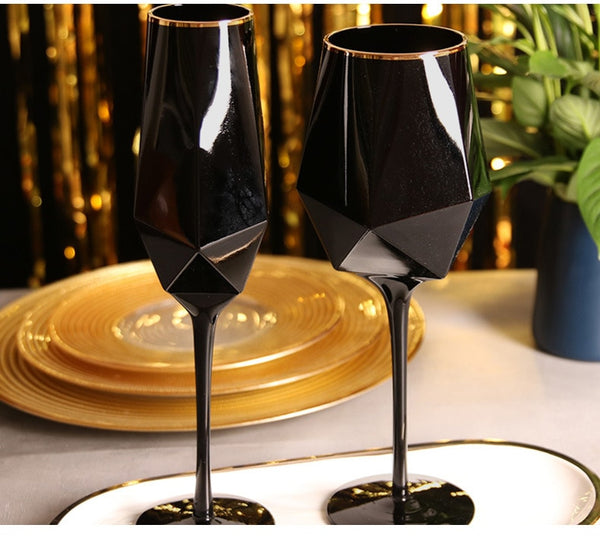 Wine/Champagne Glasses (Black colored)