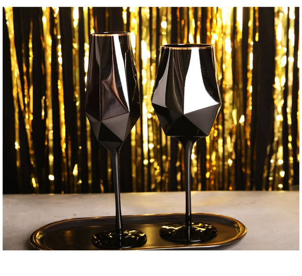 Wine/Champagne Glasses (Black colored)