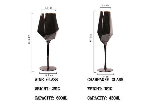 Wine/Champagne Glasses (Black colored)