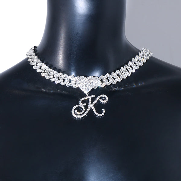 "Iced Out" "Initial Link Necklace