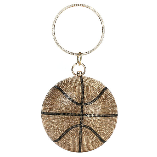 Bolso de embrague de diamantes de imitación de baloncesto