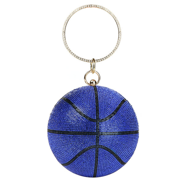 Bolso de embrague de diamantes de imitación de baloncesto