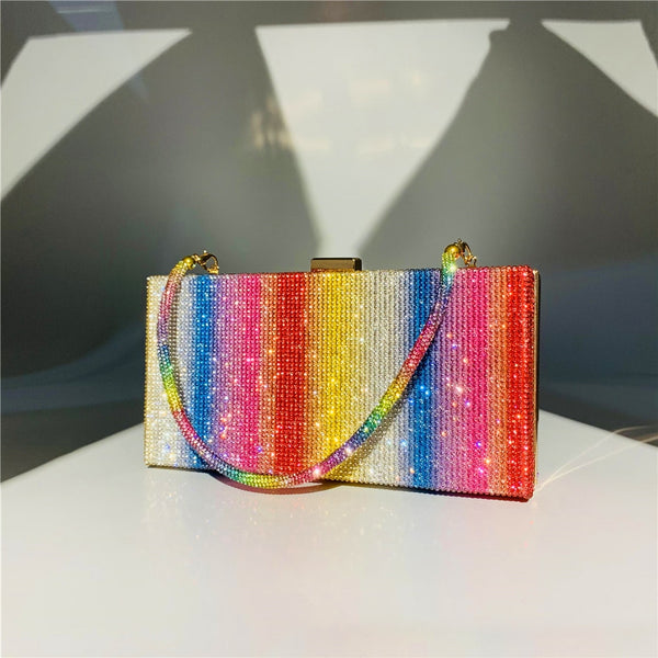 Bolso de mano brillante arcoíris