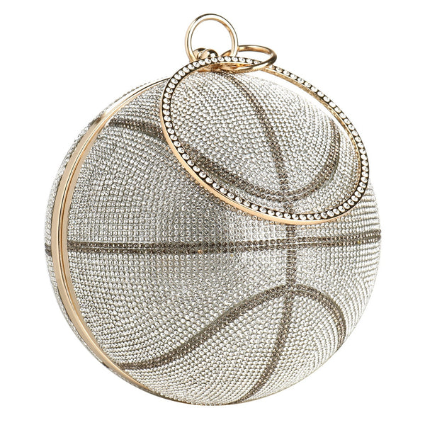 Bolso de embrague de diamantes de imitación de baloncesto