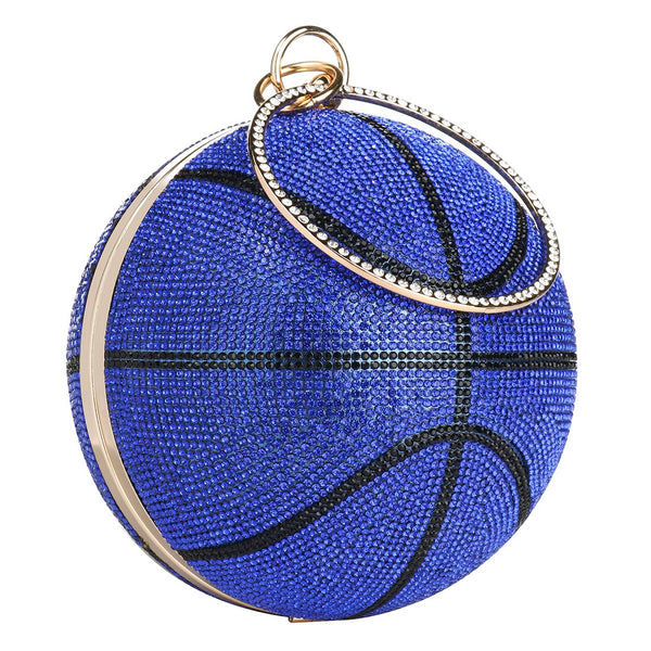 Bolso de embrague de diamantes de imitación de baloncesto