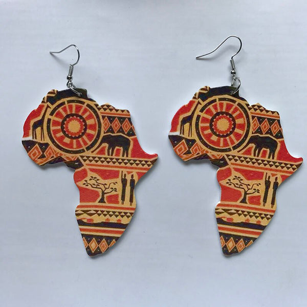 Africa Hollow Heart Earrings