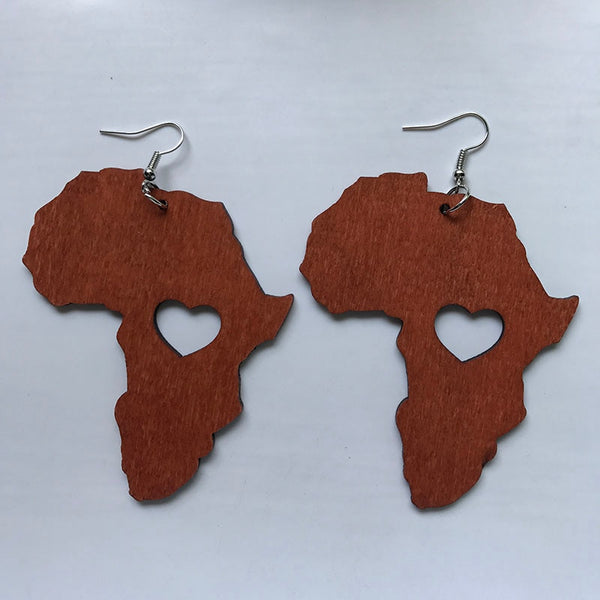 Africa Hollow Heart Earrings