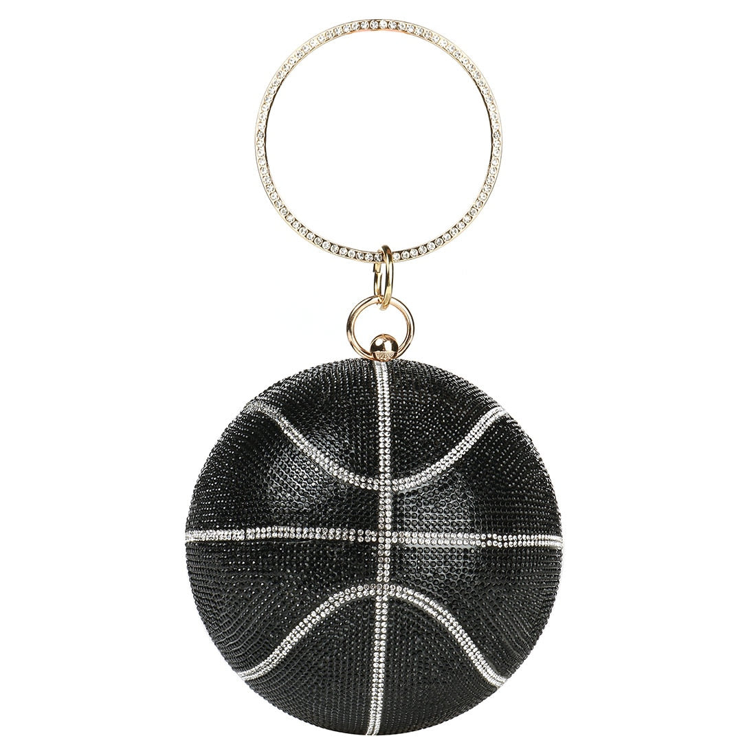 Bolso de embrague de diamantes de imitación de baloncesto