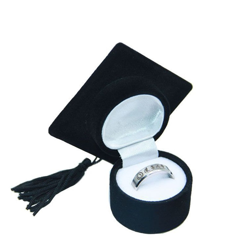 Caja para anillos "Birrete de graduación" con borla