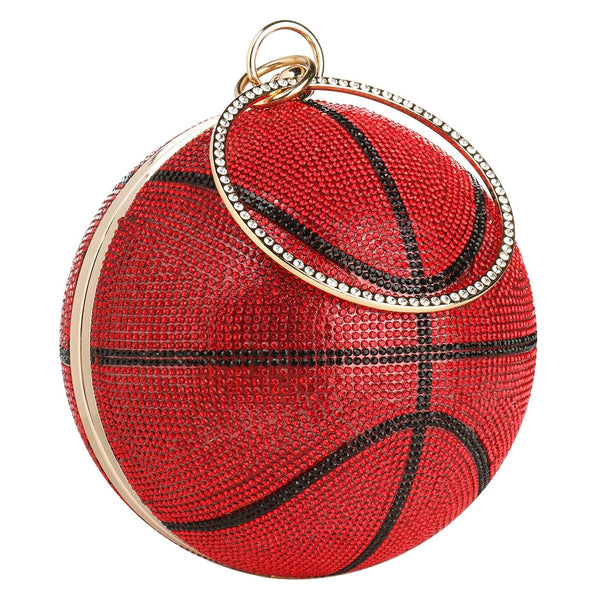 Bolso de embrague de diamantes de imitación de baloncesto