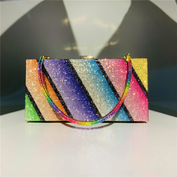 Bolso de mano brillante arcoíris