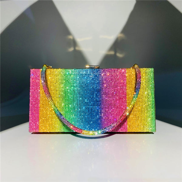 Bolso de mano brillante arcoíris