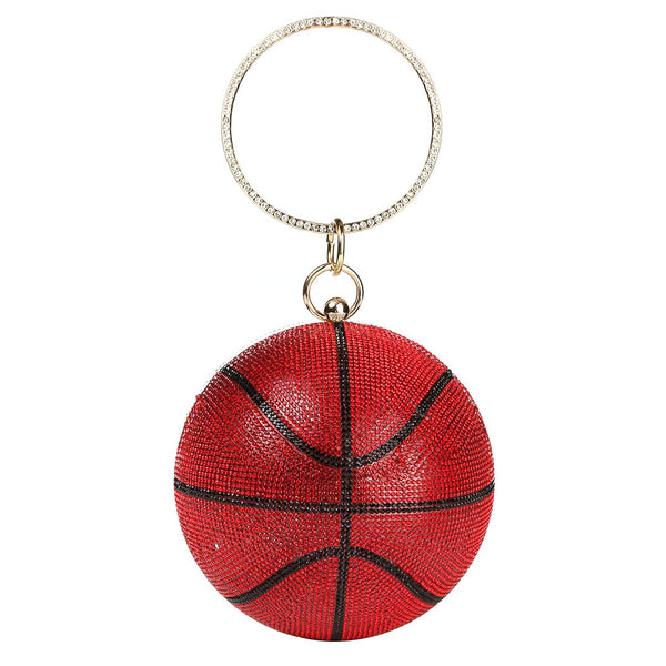 Bolso de embrague de diamantes de imitación de baloncesto