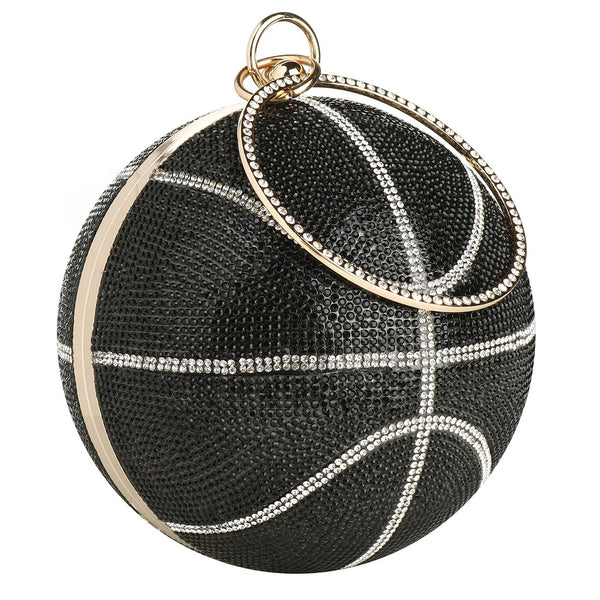 Bolso de embrague de diamantes de imitación de baloncesto