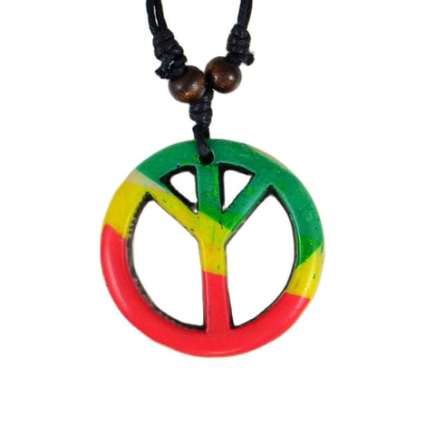 Red/Yellow/Green "Peace Sign" Resin Pendant